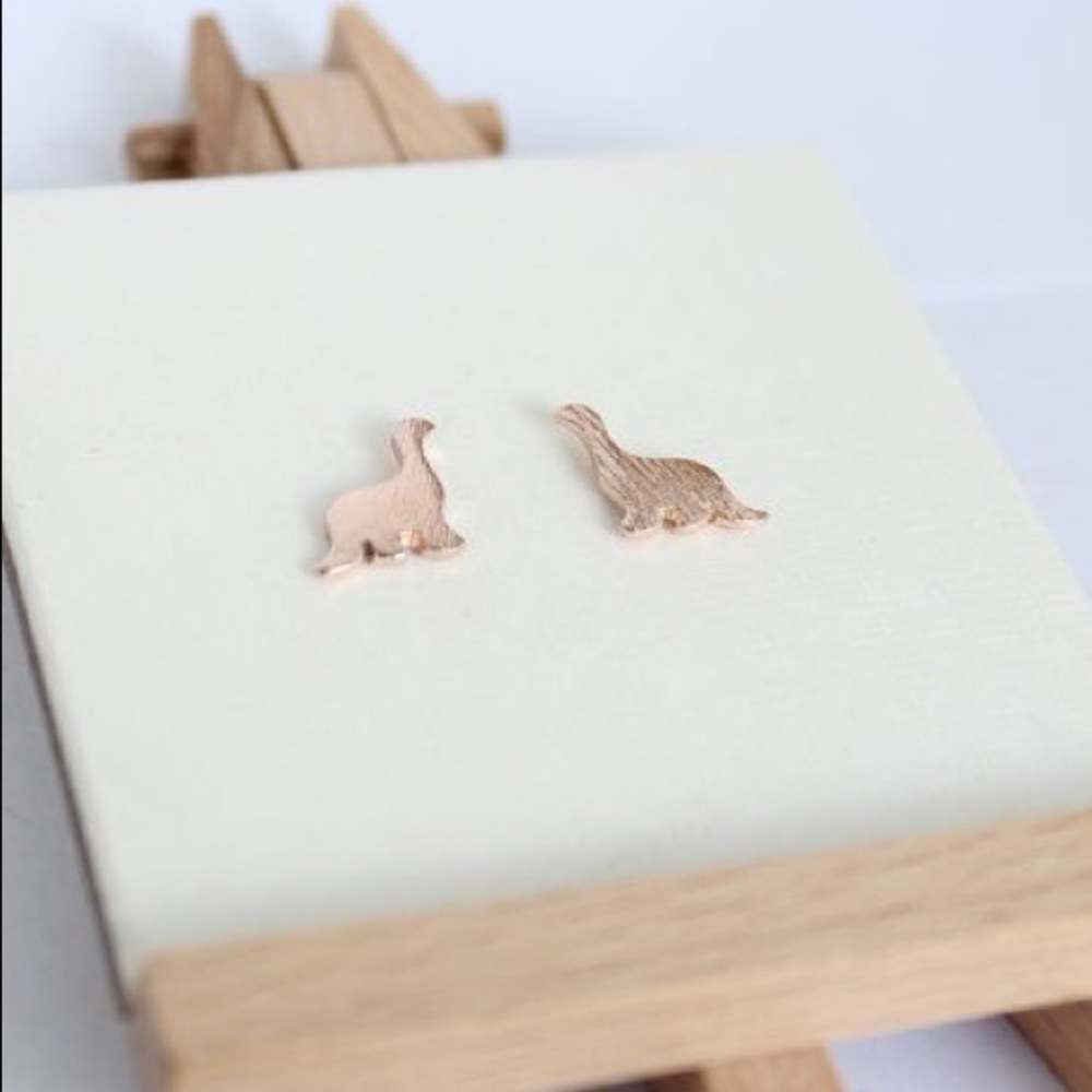Rose gold or Silver dinosaur earrings brand new - Picture 5 of 6